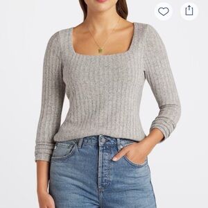 Nine Britton Light Gray Ribbed Sweater